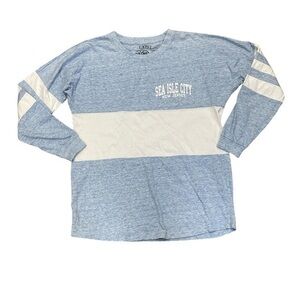 Sea Isle Exist Blue and White Tee